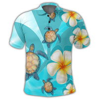 Hawaii Turtle Plumeria Kanaka Ocean Polo Shirt - Polynesian Pride