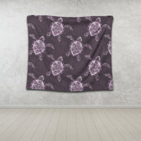 Hawaii Turtle Plumeria Violet Tapestry - AH - Polynesian Pride