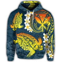 Hawaiian Turtle Plumerian Polynesian Hoodie Sease Style Ver 2 - Polynesian Pride