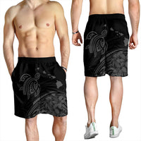 Hawaii Turtle Polynesian Map Plumeria Men's Shorts Gray - AH - Polynesian Pride