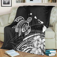Hawaii Turtle Polynesian Map Plumeria Premium Blankets White - AH - Polynesian Pride
