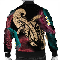 Hawaii Turtle Polynesian Tropical Bomber Jacket - Ghia Style Gold - AH - Polynesian Pride