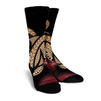Hawaii Turtle Polynesian Tropical Crew Socks - Ghia Style Gold - AH - Polynesian Pride
