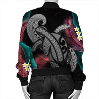 Hawaii Turtle Polynesian Tropical Bomber Jacket - Ghia Style Gray - AH - Polynesian Pride