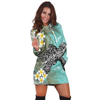Hawaii Turtle Sea Plumeria Hoodie Dress - AH - Polynesian Pride