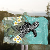 Hawaii Turtle Sea Plumeria Hooded Blanket - AH - Polynesian Pride
