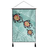 Hawaii Turtle Swimming Tribal Polynesian Hanging Poster - AH - Min Style Hanging Poster Cotton And Linen - Polynesian Pride