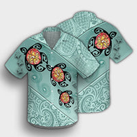 Hawaii Turtle Swimming Tribal Polynesian Hawaiian Shirt - AH - Min Style - Polynesian Pride