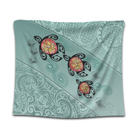 Hawaii Turtle Swimming Tribal Polynesian Tapestry - AH - Min Style Wall Tapestry Black - Polynesian Pride