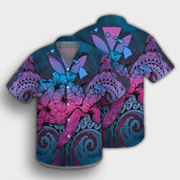 Hawaii Turtle Wave Polynesian Hawaiian Shirt - Hey Style Blue - AH - Polynesian Pride