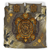 Hawaii Turtle Manta Ray Bedding Set - Gold Style - AH - Polynesian Pride