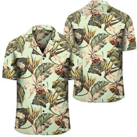 Hawaii Vintage Tropical Jungle Leaves Orchid Bird Hawaiian Shirt Unisex Black - Polynesian Pride