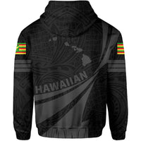 Kanaka Polynesian Zipper Hoodie Gray Doma Style - Polynesian Pride