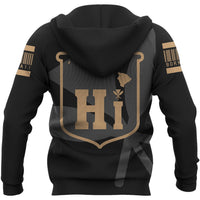 Hawaii Kanaka Kakau Hoodie Gold Barcode - Polynesian Pride