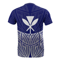 Hawaii Polynesian T Shirt Blue Pride Map and Seal - Polynesian Pride