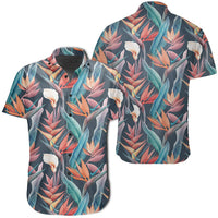 Hawaiian Shirt - Seamless Tropical Flower Hawaiian Shirt - an Summer Shirt Unisex Black - Polynesian Pride