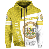 Hawaii Polynesian Sport Zipper Hoodie Yellow Premium Style - Polynesian Pride