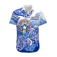 Northern Mariana Islands Matching Dress and Hawaiian Shirt Polynesian Flower Tribal LT9 - Polynesian Pride