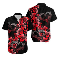 Polynesian Valentine Matching Dress and Hawaiian Shirt - Hibiscus Flowers Red Style LT6 - Polynesian Pride
