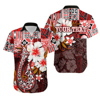 (Custom Personalised) Hawaii Fish Hook Hawaiian Shirt Red Style LT6 Unisex Red - Polynesian Pride
