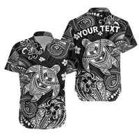 (Custom Personalised) Hawaii Turtle Polynesian Hawaiian Shirt Plumeria Flower Unique Style - Black LT8 - Polynesian Pride