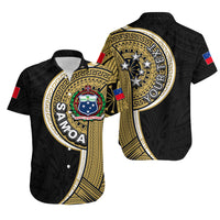 (Custom Personalised) Samoa Tribal Tattoo Hawaiian Shirt No.2 LT6 Unisex Gold - Polynesian Pride