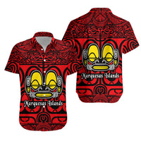 Marquesas Islands Hawaiian Shirt Marquesan Tattoo Simple Style - Red LT8 - Polynesian Pride