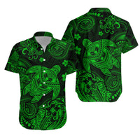 Hawaii Turtle Polynesian Matching Dress and Hawaiian Shirt Matching Couples Outfit Plumeria Flower Unique Style Green LT8 - Polynesian Pride