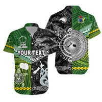 (Custom Personalised) New Zealand Maori Aotearoa Hawaiian Shirt Cook Islands Together - Black LT8 Unisex Green - Polynesian Pride