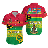 Vanuatu Color Hawaiian Shirt Six Provinces and Map LT13 Unisex Red - Polynesian Pride