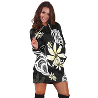 Hawaiian Butterfly Plumeria Polynesian Hoodie Dress - AH - Polynesian Pride