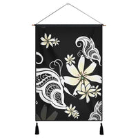 Hawaiian Butterfly Plumeria Polynesian Hanging Poster - AH Hanging Poster Cotton And Linen - Polynesian Pride