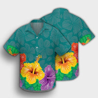 Hawaiian Colorful Hibiscus Polynesian Hawaiian Shirt - AH - Polynesian Pride