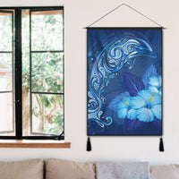 Hawaiian Dolphin Hibiscus Tropic Blue Polynesian Hanging Poster - AH - Polynesian Pride
