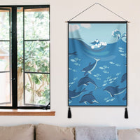 Hawaiian Dolphins Polynesian Hanging Poster - AH - Polynesian Pride