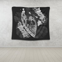 Hawaiian Fish Hook Hibiscus Banzai Surfing Polynesian Tapestry - AH - Polynesian Pride