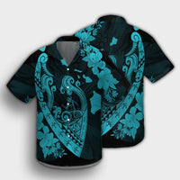 Hawaiian Fish Hook Hibiscus Banzai Surfing Polynesian Hawaiian Shirt Blue - AH - Polynesian Pride