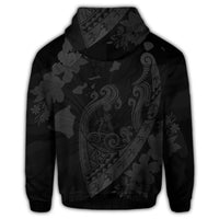 Hawaiian Fish Hook Hibiscus Banzai Surfing Polynesian Hoodie Grey - Polynesian Pride