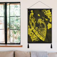 Hawaiian Fish Hook Hibiscus Banzai Surfing Polynesian Hanging Poster Yellow - AH - Polynesian Pride