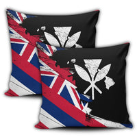 Hawaiian Flag Hawaii Map Kanaka Polynesian Pillow Covers - Classic Style - Polynesian Pride