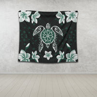 Hawaiian Greenie Turtle Plumeria Tapestry AH - Polynesian Pride