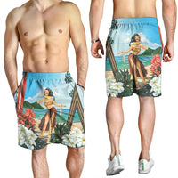 Hawaiian Hibiscus Aloha Hula Girl Dance On The Beach Men's Shorts - AH - Polynesian Pride