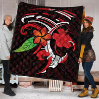 Hawaiian Hibiscus And Plumeria Flower Polynesian Premium Quilts - AH - Polynesian Pride