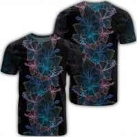 Hawaiian Hibiscus Full Color Polynesian T Shirt Unisex Black - Polynesian Pride