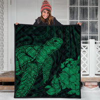 Hawaiian Hibiscus Memory Turtle Polynesian Premium Quilts Green - AH - Polynesian Pride