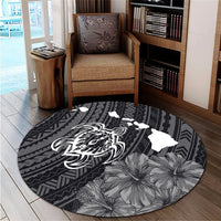 Hawaiian Hibiscus Sea Turtle Swim Polynesian Round Carpet - AH - Polynesian Pride