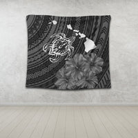 Hawaiian Hibiscus Sea Turtle Swim Polynesian Tapestry - AH - Polynesian Pride
