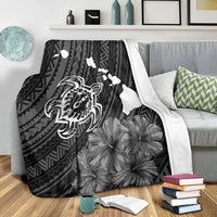 Hawaiian Hibiscus Sea Turtle Swim Polynesian Premium Blankets - AH - Polynesian Pride