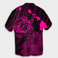 Hawaiian Hibiscus Sea Turtle Swim Polynesian Hawaiian Shirt - Pink - AH - Polynesian Pride