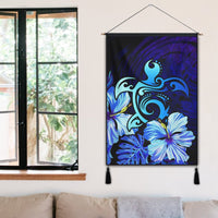 Hawaiian Hibiscus Tropical Deep Ocean Turtle Sea Hanging Poster - AH - Polynesian Pride
